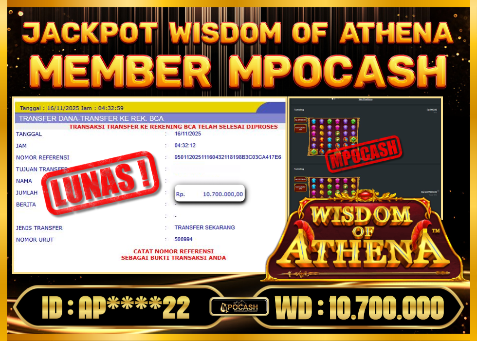 MPOCASH JACKPOT WISDOM OF ATHENA